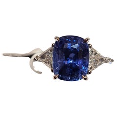 NEU $132, 200 18KT Gold Wunderschöner natürlicher großer Ceylon-Blauer Saphir-Diamant-Ring, NEU