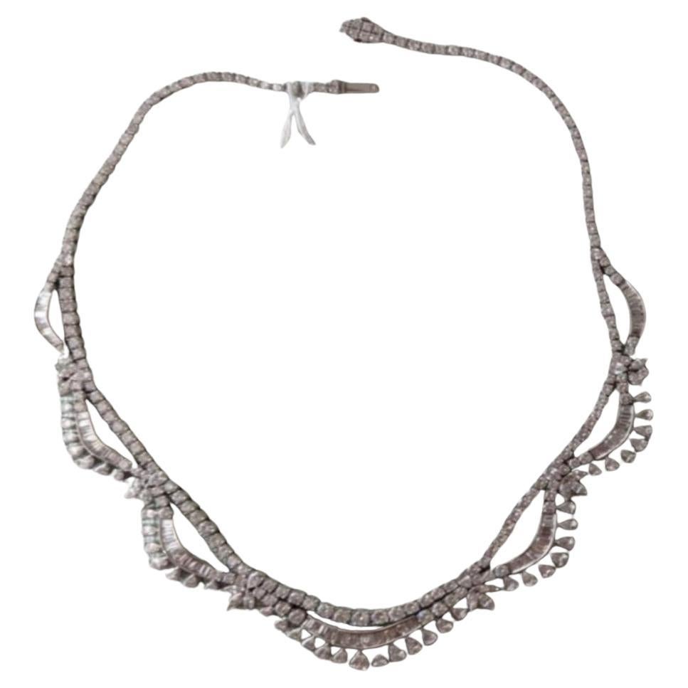 NWT $137, 500 18KT Gold Important Fancy 25CT Elaborate Diamond Necklace