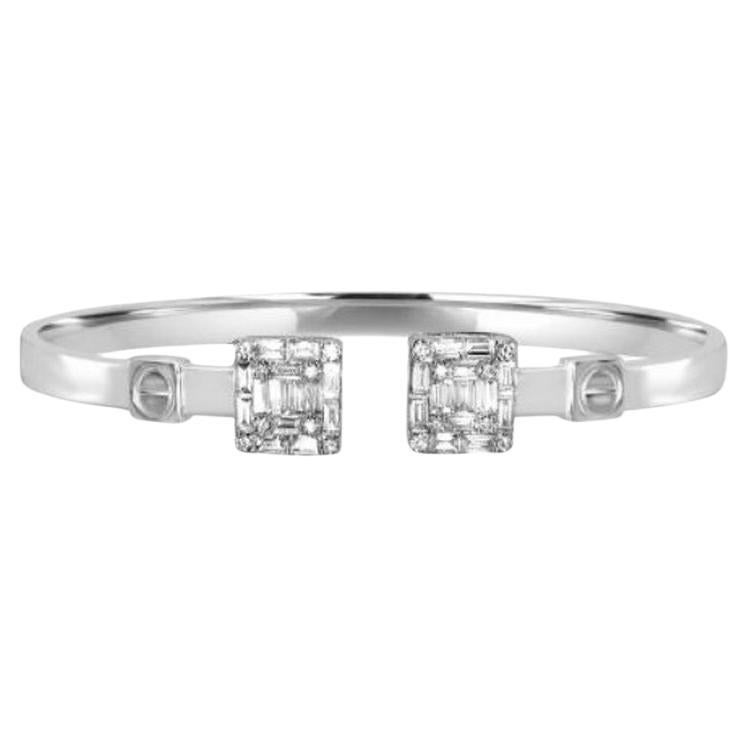 NWT $14, 719 Braccialetto d'amore in oro 18KT con diamanti a forma di trilione e baguette