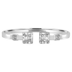 NWT $14, 719 18KT Gold Fancy Trillion Baguette Diamond Cuff Love Bangle Bracelet