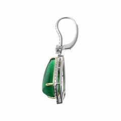 NWT $145, 000 18KT Fancy GIA Certified Emerald Drop Diamond Dangle Earrings