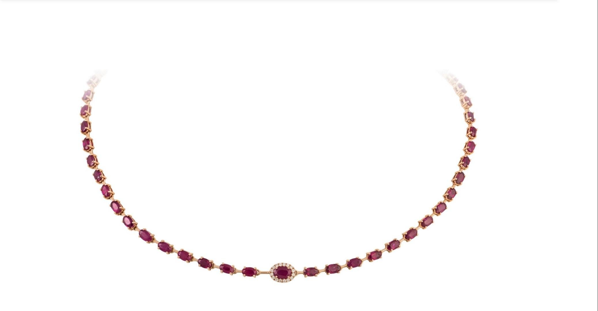 The Following Item we are offering is this Rare Important Radiant 18KT Gold Gorgeous Glittering and Sparkling Magnificent Fancy Red Ruby Diamond Necklace. Necklace contains approx 16.50CTS of Beautiful Fancy Emerald Cut Pink Sapphires and