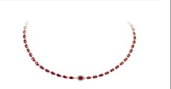 NWT $15, 000 18KT Fancy Large Glittering Fancy Red Ruby Diamond Necklace