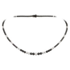 NWT $15, 000 18KT Gold Fancy Glittering Black Diamond White Diamond Necklace