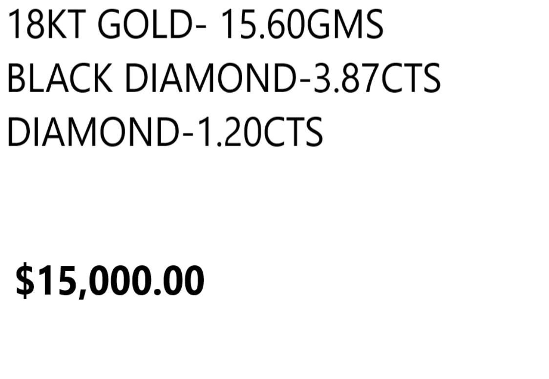 NWT $15,000 Collana in oro 18KT con diamanti neri e diamanti bianchi, fantasia e scintillio In condizioni Nuovo in vendita a New York, NY