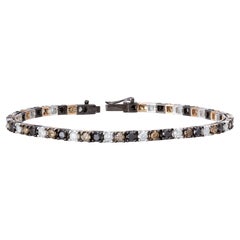 NWT $ 15, 000 18KT oro fantasía grande blanco diamante negro diamante coñac pulsera