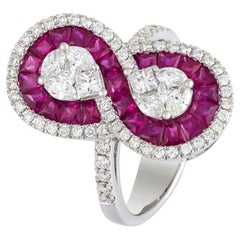 NWT $15, 000 18KT Gold Glittering Gorgeous Fancy Ruby Diamond Ring