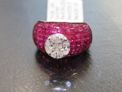 NWT $15, 000 18KT Gold Wunderschöner Fancy Rubin Diamant Bomben Ring