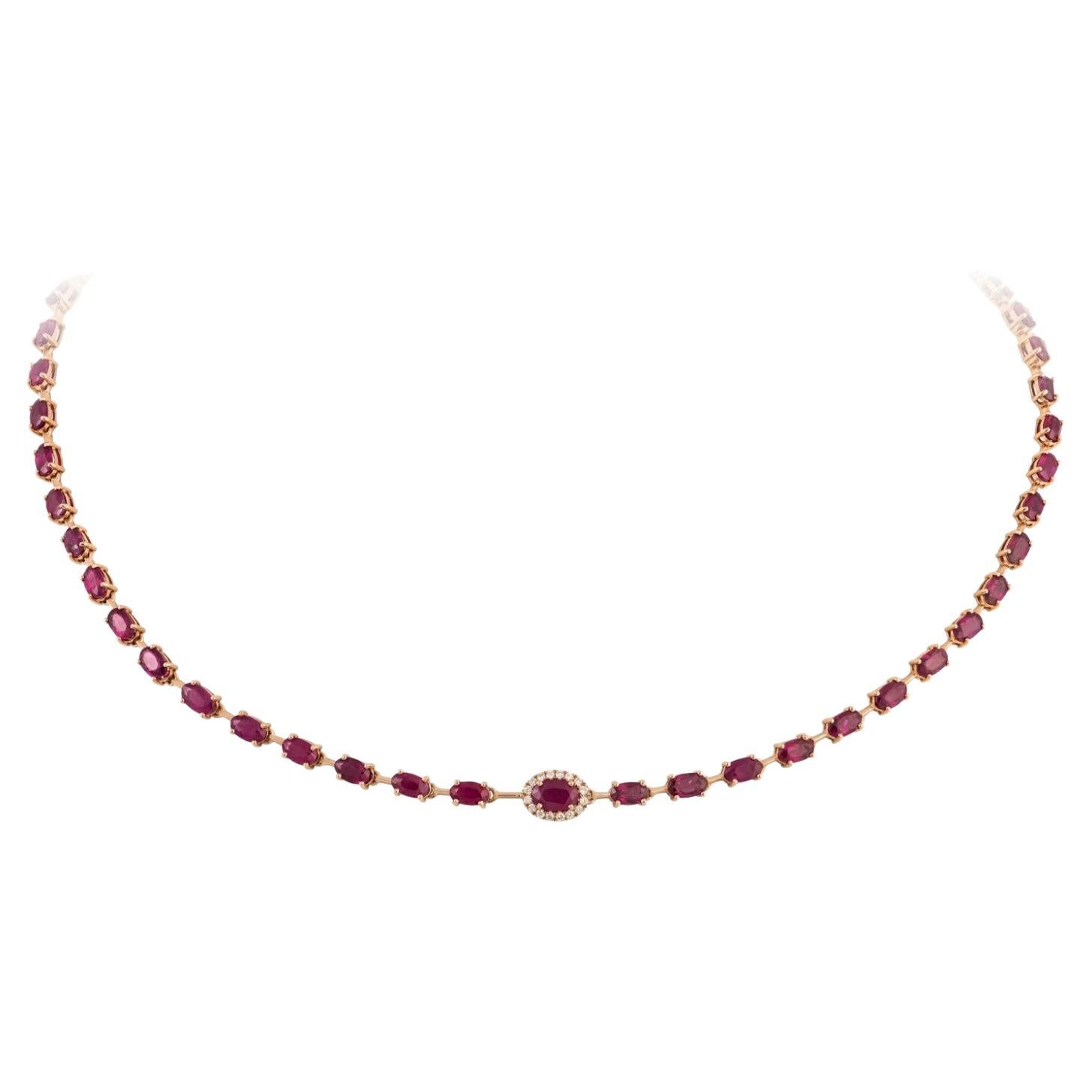 Diamond and ruby necklace 18 carat white gold. Product Code : 307KW58R -  Michalis.gr