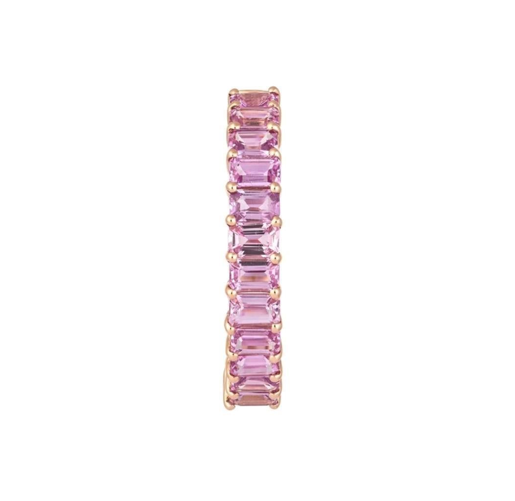 NWT $15, 000 Pendientes de aro de zafiro rosa de fantasía de oro de 18 quilates de gran brillo Corte mixto en venta