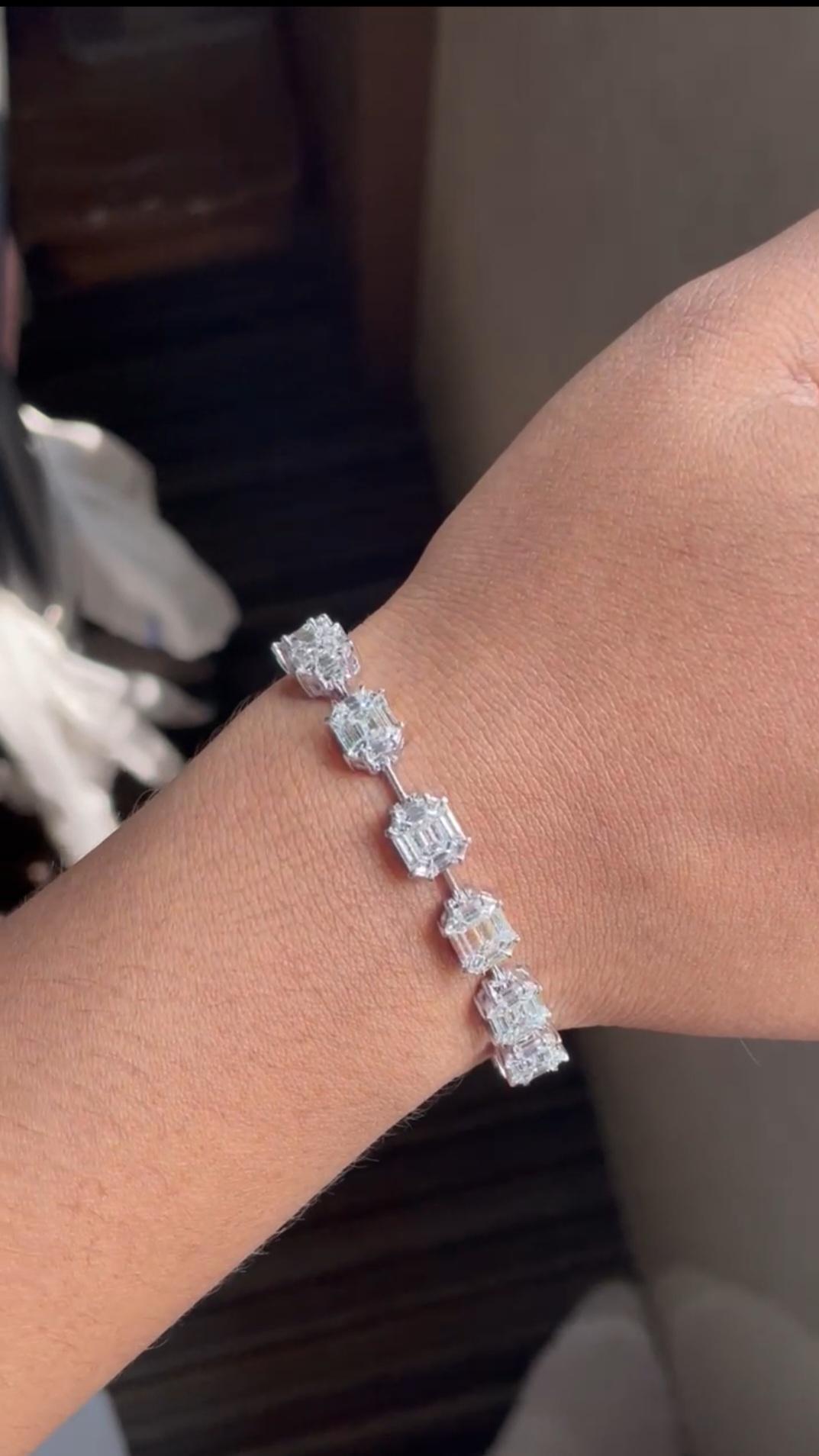 De las mujeres NWT $156, 330 18KT Oro Fancy Gorgeous Grande Diamante Baguette Tennis Bracelet en venta