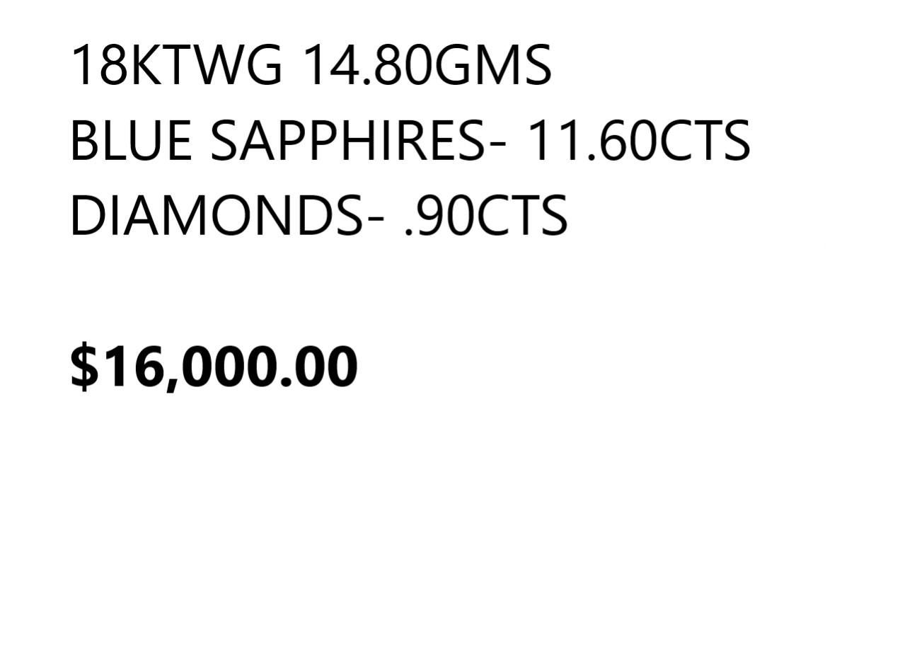 Women's NWT $16, 000 18KT Fancy Large Glittering Fancy Blue Sapphire Diamond Necklace For Sale