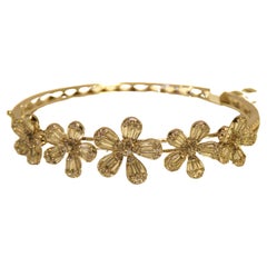 NWT $ 16, 000 18 quilates de oro de fantasía magnífico brazalete de diamantes Floral Cuff Bangle
