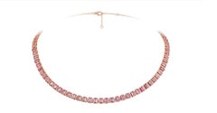 NWT $16, 500 18KT Fancy Large Glittering Fancy Pink Sapphire Diamond Necklace