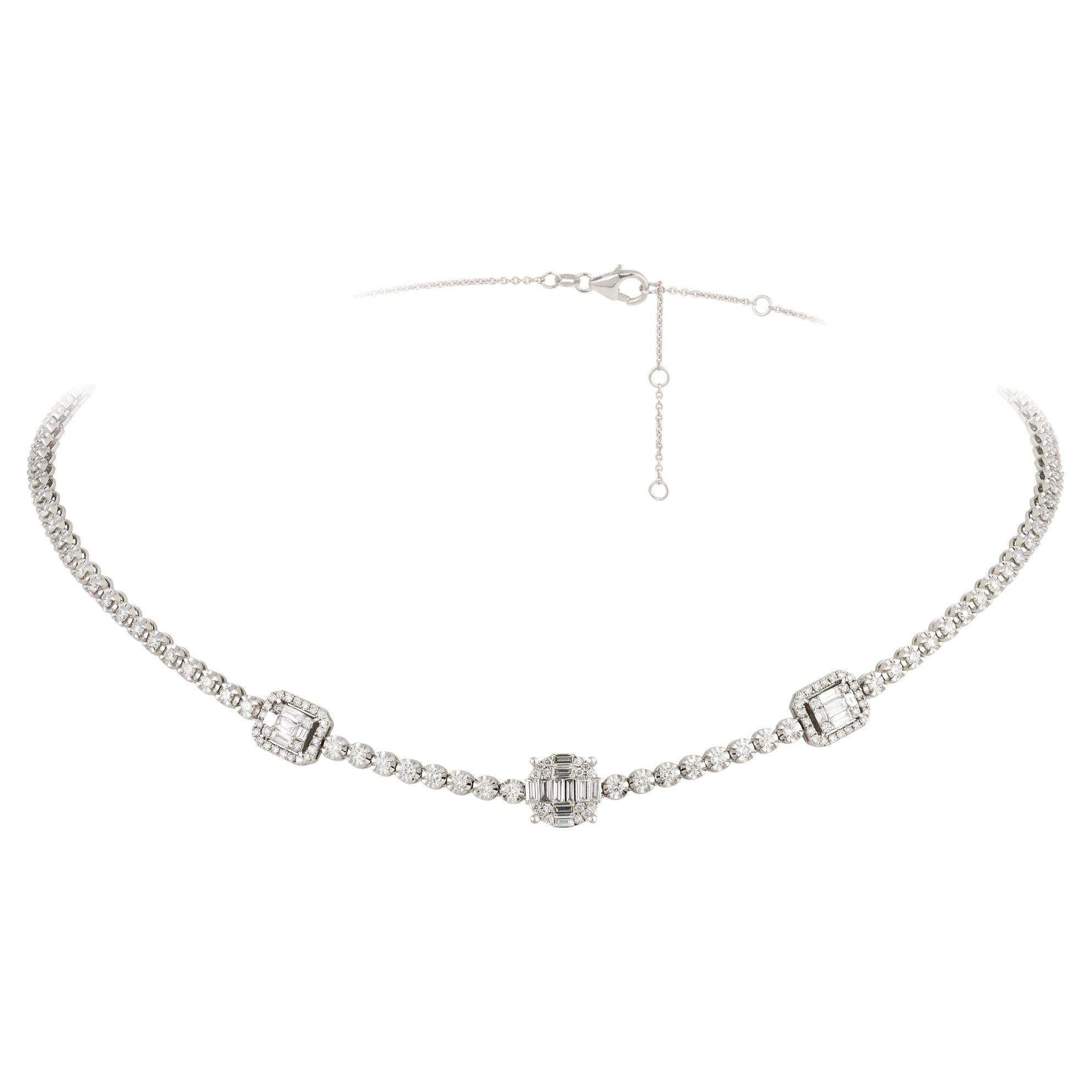NWT $16, 000 18KT Fancy Large Glittering Fancy Diamond Adjustable Choker Necklace For Sale