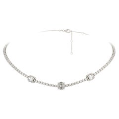 NWT $16, 000 18KT Fancy Large Glittering Fancy Diamond Adjustable Choker Necklace