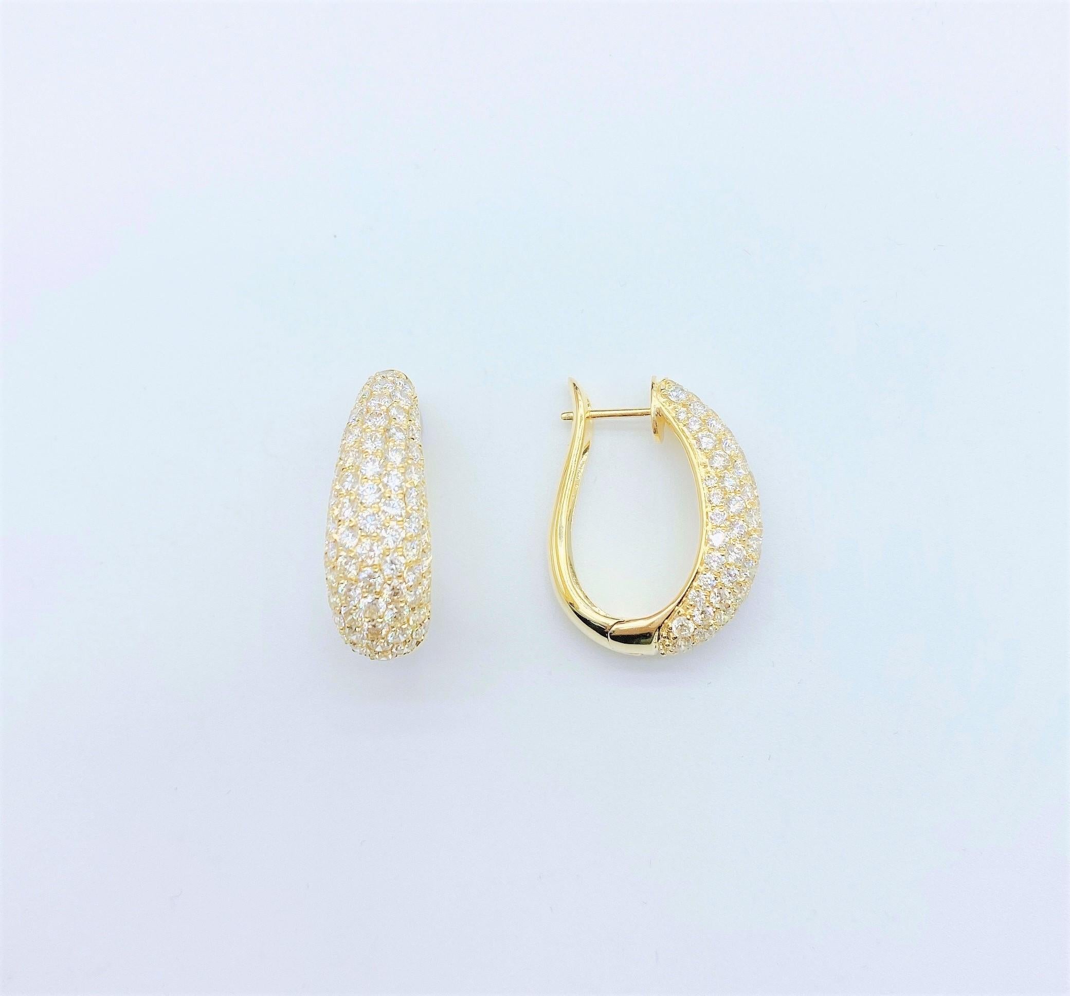 The Following Item we are Offering is an Extremely Rare Beautiful 18KT Yellow Gold Fine Extraordinary Large Diamond Huggie Earrings comprised of approx. 4.70CTS of Fine Fancy Glittering White Diamonds!! These Gorgeous Diamond Earrings are from a Top