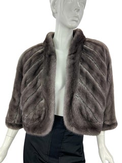 NWT $16775 Oscar de la Renta FW 2009 Iris Mink Embroidered Bolero Jacket M