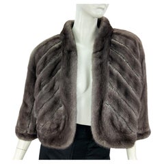 NWT $16775 Oscar De La Renta FW 2009 Iris Visón Chaqueta Bolero Bordada M