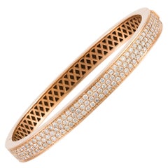 NWT $17, 500 18 Karat Yellow Gold Fancy Glittering Diamond Bracelet Bangle Cuff