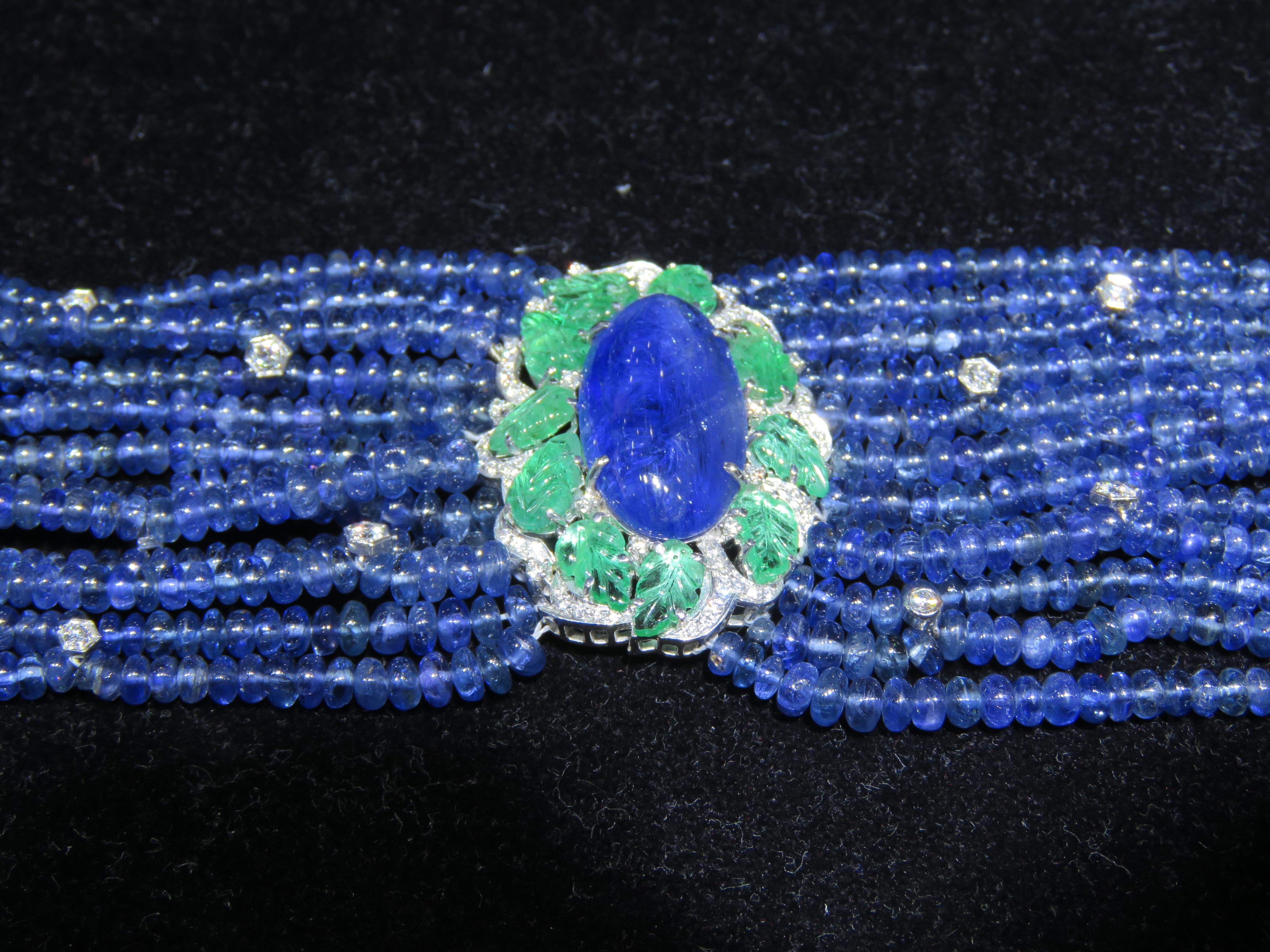 Mixed Cut NWT $175, 000 18KT Gold 325CT Rare Gorgeous Burmese Sapphire Diamond Bracelet For Sale
