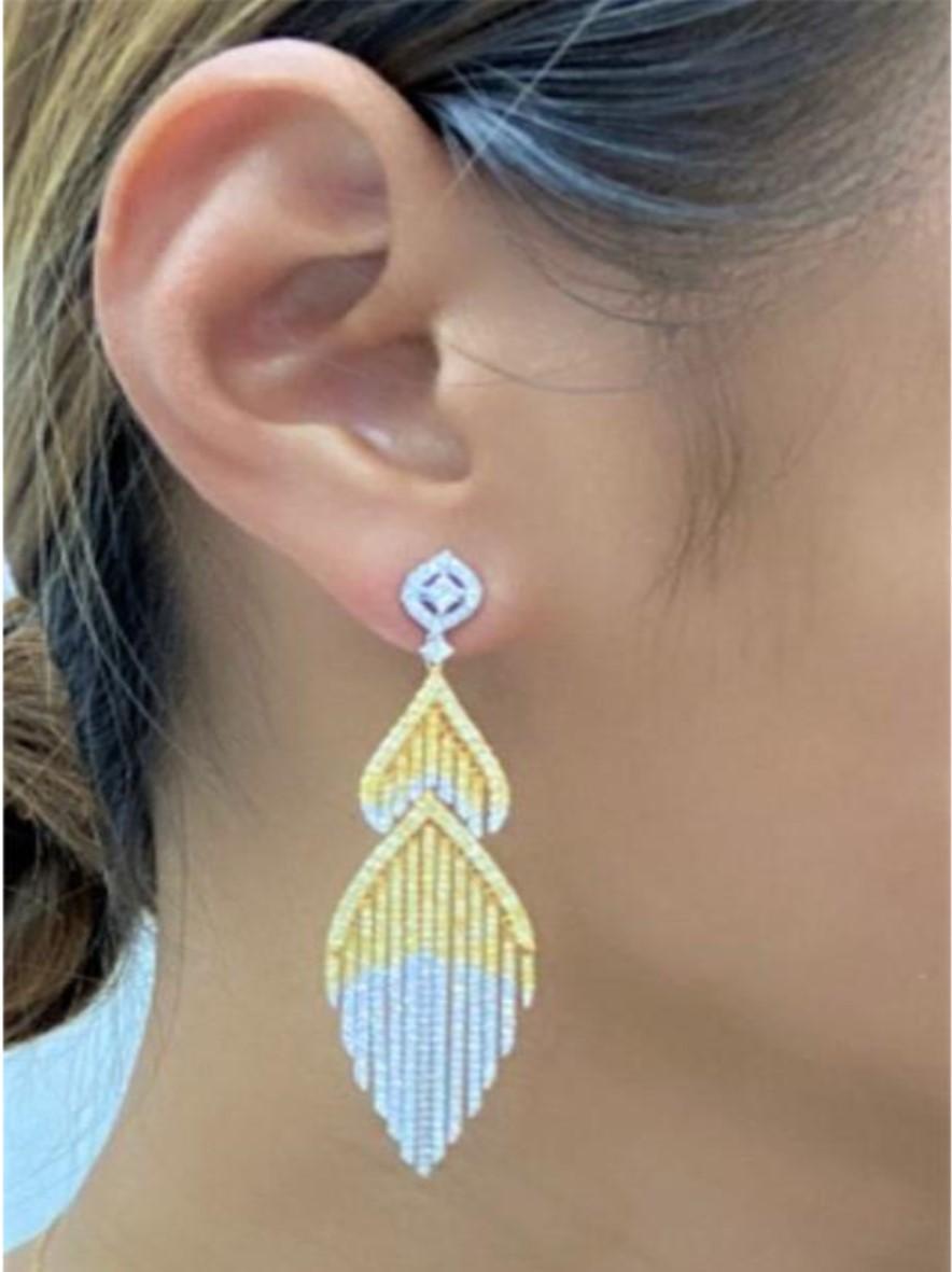 diamond fringe earrings