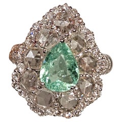 NWT $18, 000 Anello in oro 18KT con tormalina Paraiba di 4,50 carati e diamanti di lusso