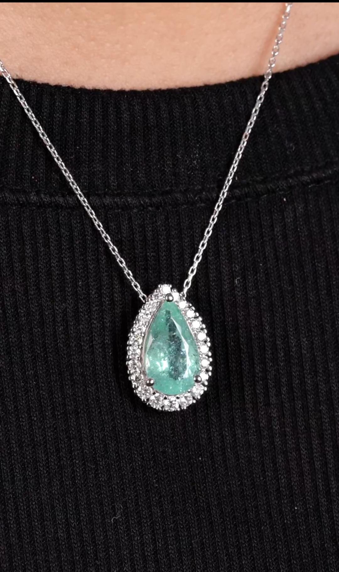 Taglio misto NWT $18, 000 18KT Magnifica collana di diamanti con tormalina Paraiba da 3,75ct in vendita