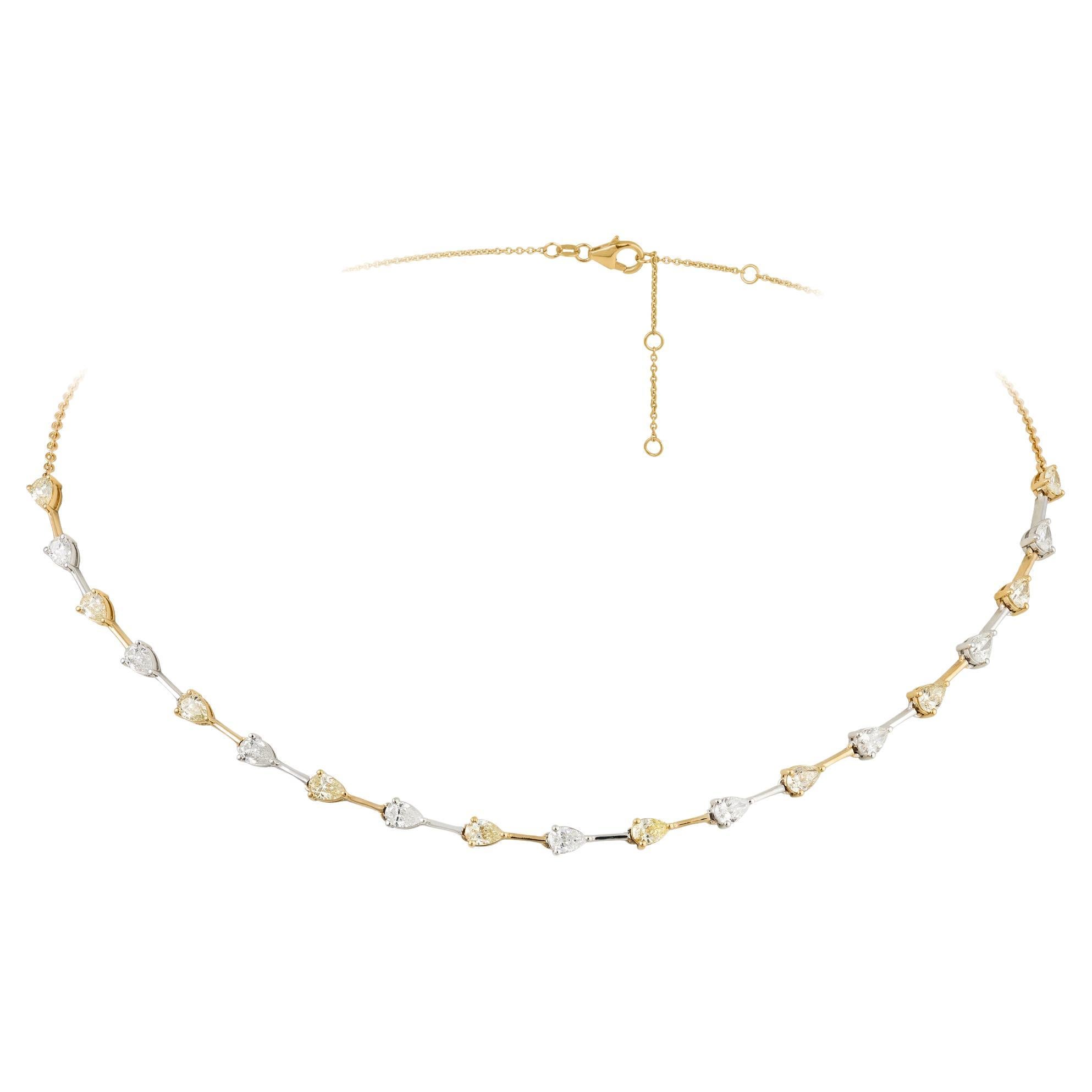NWT $18, 500 Important 18KT Gold Fancy Yellow Diamond and White Diamond Necklace For Sale