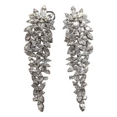 NWT $18, 599 Magnificent 18KT Gold Fancy Cascading Diamond Drape Drop Earrings