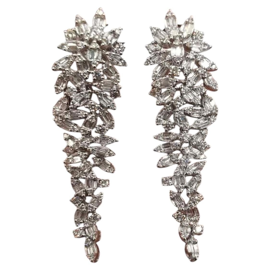 NWT $18, 599 Magnificent 18KT Gold Fancy Cascading Diamond Drape Drop Earrings