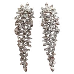 NWT $18, 599 Magnificent 18KT Gold Fancy Cascading Diamond Drape Drop Earrings