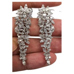 Tropfenohrringe, NWT $18,599, prächtiges 18KT Gold, kaskadenförmiger Diamant, Drapierung