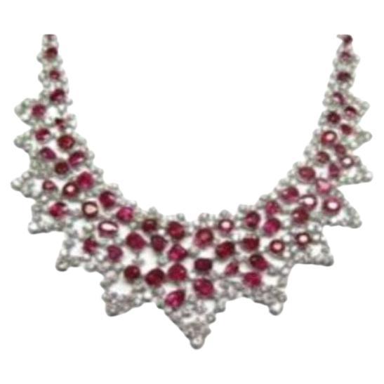 ¡NWT $187, 500 Oro 18KT Precioso Collar de Diamantes Rubí Brillante más de 70CTS! en venta