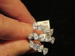 NWT 18 Karat Fancy Large Magnificent Glittering Fancy Diamond Wrap Ring Band