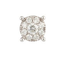 NWT 18 Karat Glittering Round Diamond Stud Earrings