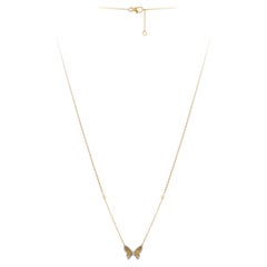 Nwt 18KT Gold $4, 400 Glittering Fancy Butterfly Diamond Pendant Necklace