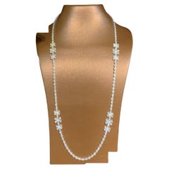 NWT 18KT Oro $72, 000 Fancy Triple 3 Flor Collar de Diamantes de Larga Cadena