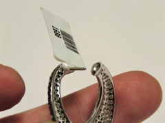 NWT $19, 000 18KT Gold Fancy Large White Diamond Black Diamond Floral Earrings