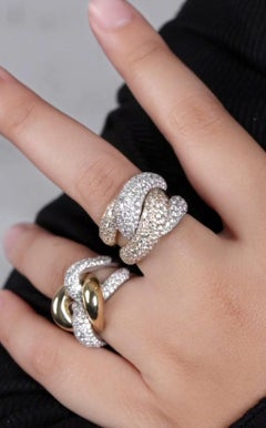 NWT $19, 000 Rare Important 18KT Yellow Gold White Gold Fancy Large Diamond Ring