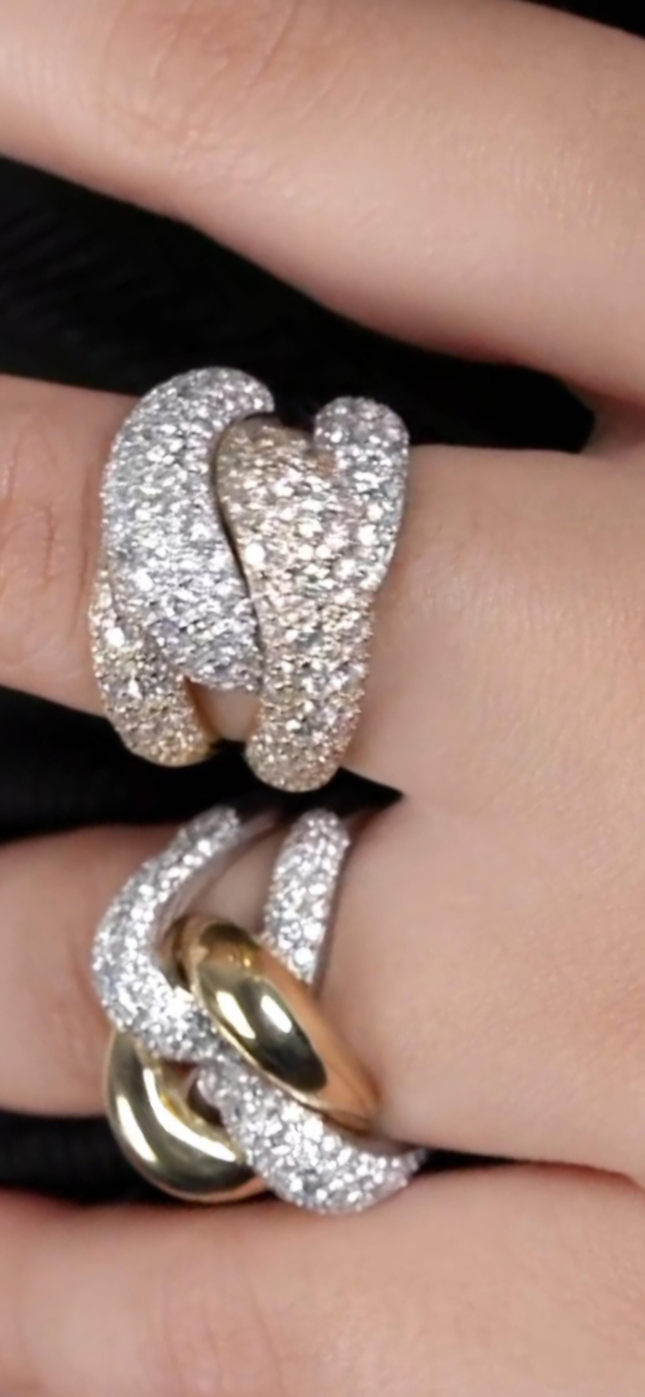 NWT $ 19, 000 Raro Importante 18KT Oro Amarillo Oro Blanco Fantasía Anillo de Diamantes Grandes Corte mixto en venta