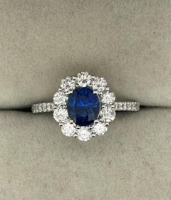 NWT $19, 500 Platinum Gorgeous LARGE Fancy Oval Sapphire Diamond Ring