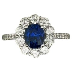 NWT $19, 500 Platinum Gorgeous LARGE Fancy Oval Sapphire Diamond Ring