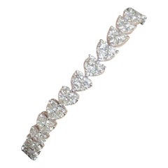 NWT $19, 775 Oro 18KT Raro Magnifico Bracciale Tennis con Cuore di Diamante 7.50ct