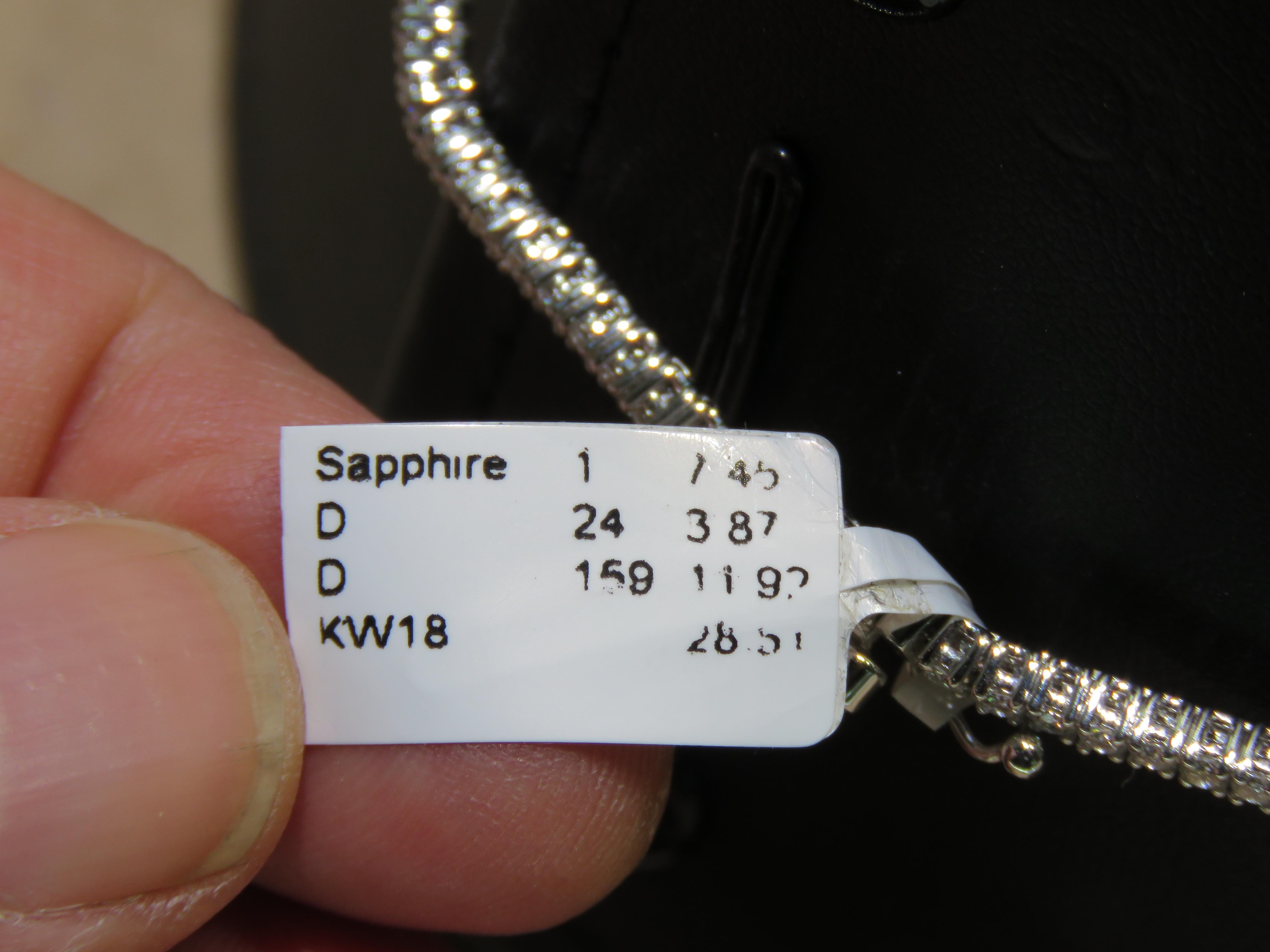 Donna NWT $195, 300 Collana 18KT Fancy Large Glittering 23CT Fancy Sapphire Diamond in vendita