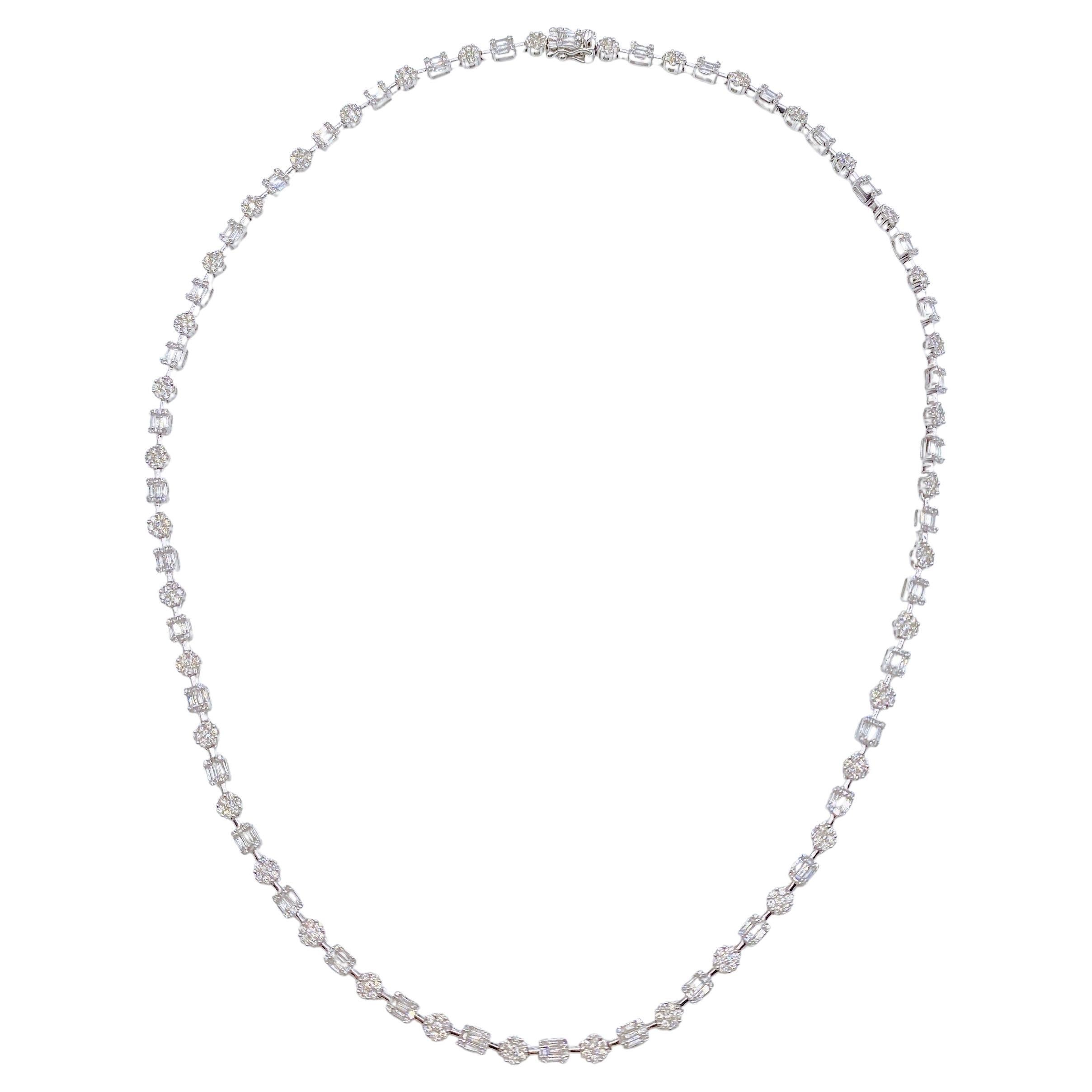 NWT $19, 669 Important 18KT Gorgeous Glittering Fancy Cut Diamond Tennis Necklace