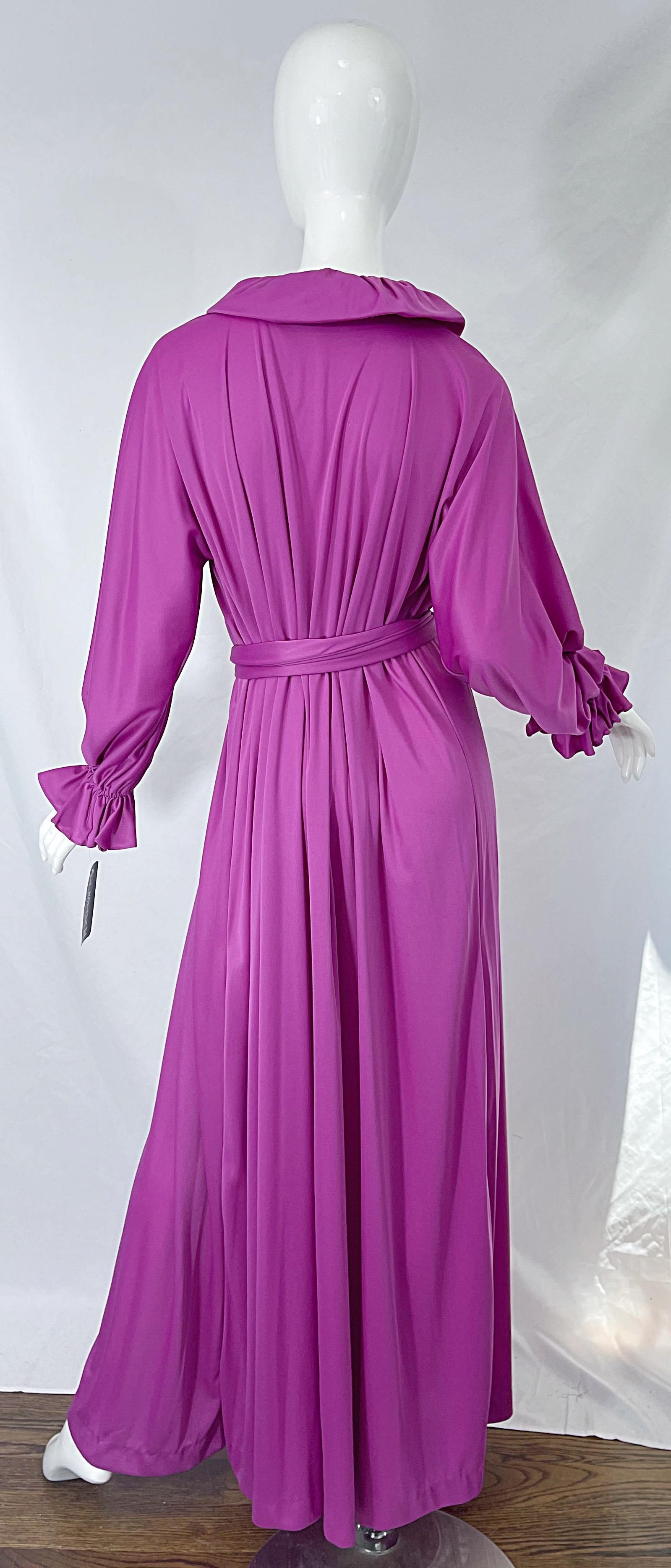 NWT 1970s Halston IV Purple / Pink One Size Fits All Vintage 70s Maxi Dress For Sale 8