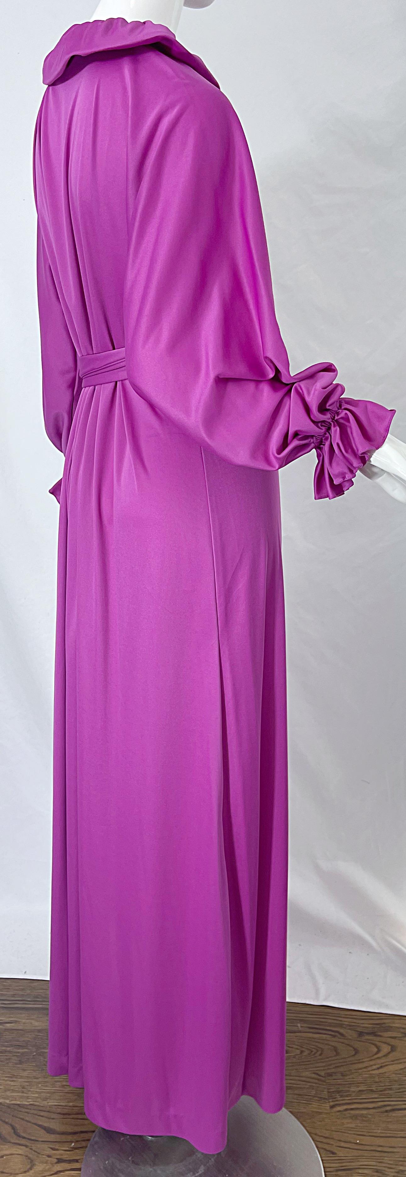 NWT 1970s Halston IV Purple / Pink One Size Fits All Vintage 70s Maxi Dress For Sale 11