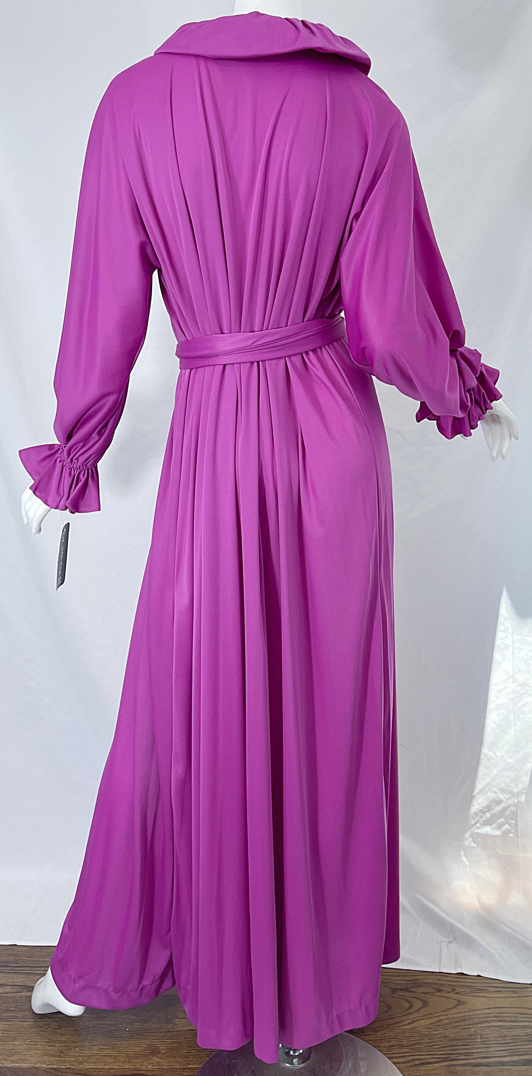 NWT 1970s Halston IV Purple / Pink One Size Fits All Vintage 70s Maxi Dress For Sale 2