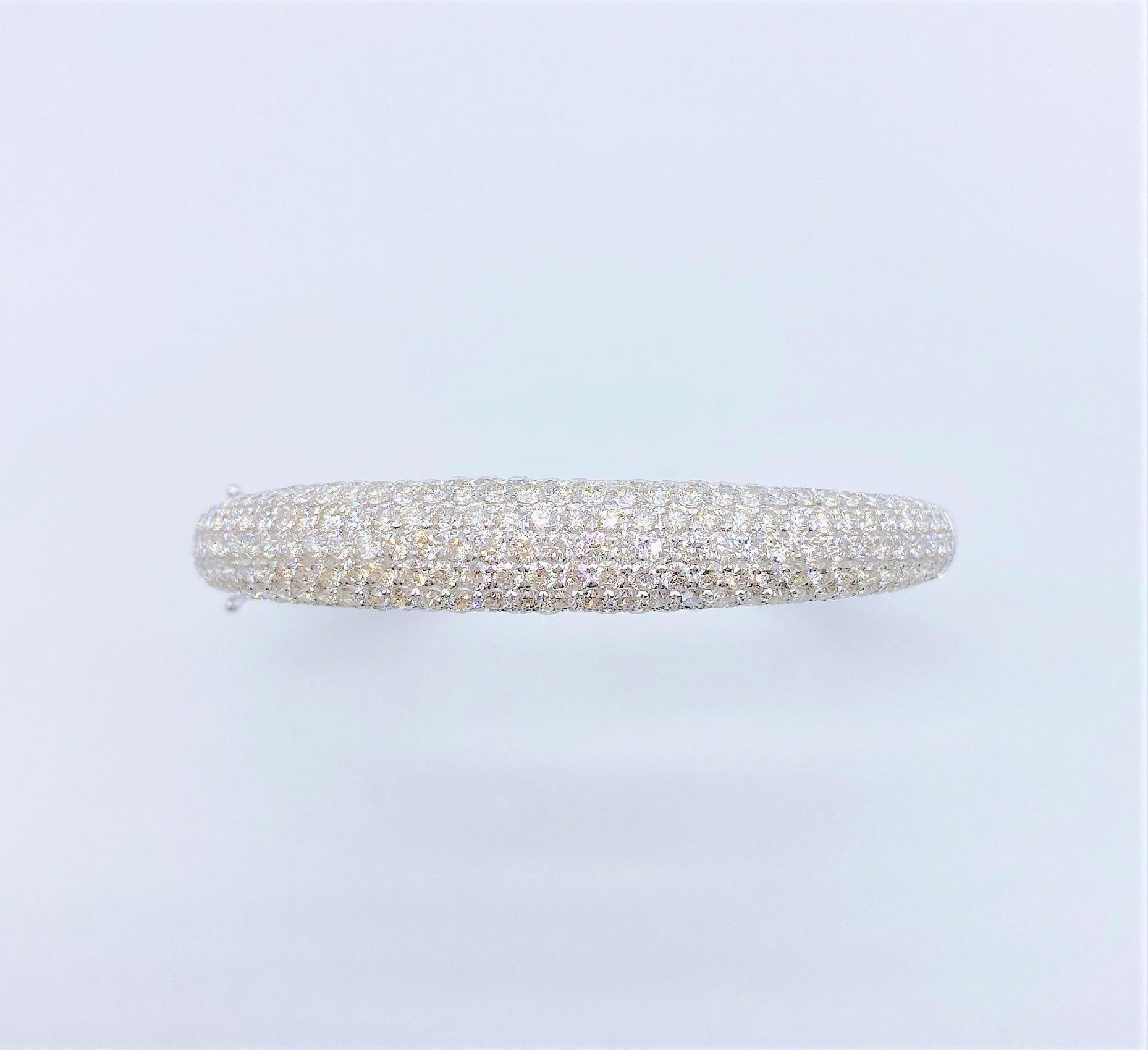 The Following Item we are Offering is an Extremely Rare Beautiful 18KT White Gold Fine Extraordinary Large Diamond Bangle Cuff Bracelet comprised of approx. 6.50CTS of Fine Fancy Glittering White Diamonds!! This Gorgeous Bangle is from a Top Private